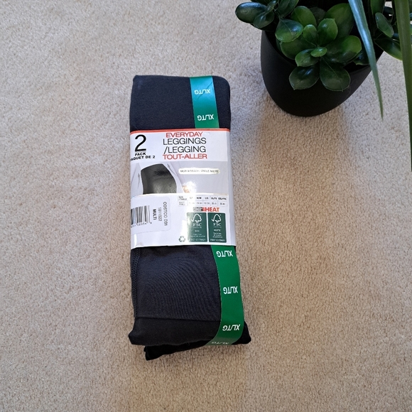 32° Degrees Heat Leggings 2 Pack Size XL Navy Blue Charcoal Grey Stretch - Picture 9 of 11